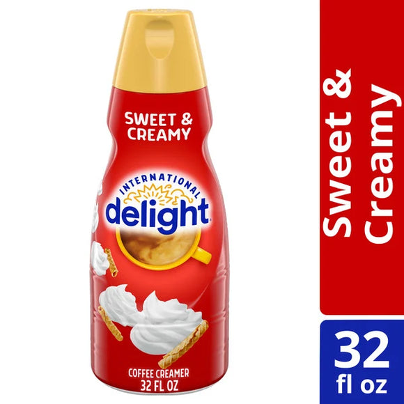 International Delight Coffee Creamer, Sweet & Creamy, Refrigerated Flavored Creamer, 32 FL OZ Bottle (Copy)